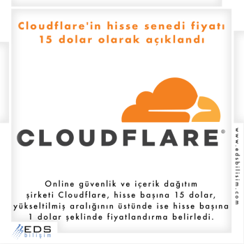 Cloudflare'in hisse senedi fiyatı 15 dolar olarak açıklandı